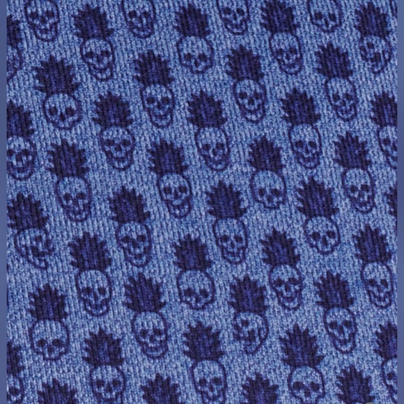 Peter Millar Golf Pullover Crown Sport Pina Skullada Print 1/4 Zip Medium Blue - Picture 5 of 7